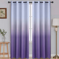 SimpleHome Ombre Room Darkening Curtains for Bedroom, Light Blocking Grey White to Lavender Purple Thermal Insulated Grommet Window Curtains/Drapes for Living Room,2 Panels, 52x84 inches Length