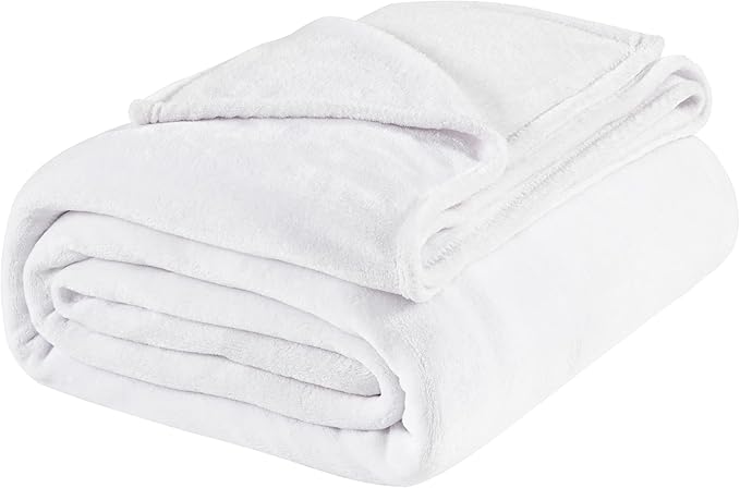BEDELITE Fleece Blanket King Size Blankets for Bed, Luxury Plush Cozy Fuzzy Blanket 108x90 inches, Super Soft Warm Lightweight Throw Blanket All Seasons Suitable, White