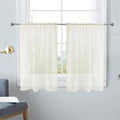 SpaceDresser Basic Rod Pocket Sheer Voile Window Curtain Panels Ivory 1 Pair 2 Panels 26 Width 40 Inch Long for Kitchen Bedroom Children Living Room Yard（Ivory，26Wx 40L）