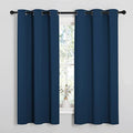 NICETOWN Room Darkening Curtains for Kitchen, Moroccan Blue, Set of 2, 42 inches Wide by 50 inches Long, Window Treatment Thermal Insulated Solid Grommet Room Darkening Curtains/Drapes for Bedroom