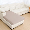 hyha Milk Silk Couch Cushion Covers for Sectional Sofa, Soft Sectional Sofa Couch Covers L Shape Washable, Outdoor Cushion Covers for Patio Furniture with Elastic Bottom(Chaise, Taupe)