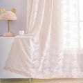 YJ YANJUN Vintage Lace Curtains 84 Inches Long-Victorian Floral Dusty Pink Sheer Curtain Panels for Living Room Bedroom Dining Room, Light Filtering, Shabby Chic Girls Drapes 2 Panels 52W x 84L
