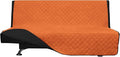 Easy-Going Futon Slipcover - Reversible Sofa Cover, Armless, Water Resistant - Protects Furniture from Pets & Kids (Orange/Black)