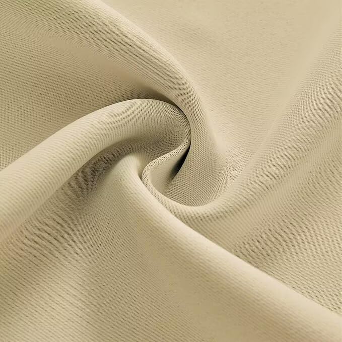 Joydeco Blackout Curtains for Bedroom 96 inch Long 2 Panels, Thermal Insulated Room Darkening Curtains with Grommets, Soft Window Drapes for Living Room (W52 x L96 Inch, Beige)