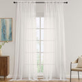 OVZME Ivory Sheer Curtains 108 Inches Long 2 Panels Set, Extra Wide Solid Lightweight & Airy Gauzy Window Treatments with Light Filtering for Patio Sliding Door, 59Wx108L Inches