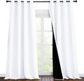 NICETOWN Full Shading Cold Blocking Curtains for Windows, Super Heavy-Duty Black Lined Blackout Curtains for Bedroom, Privacy Assured Window Treatment (White, Pack of 2, 55 inches W x 96 inches L)