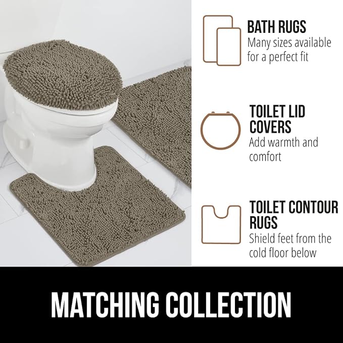 GORILLA GRIP Bath Rug Mat 60x24, Thick Soft Absorbent Chenille, Quick Dry - Image 9