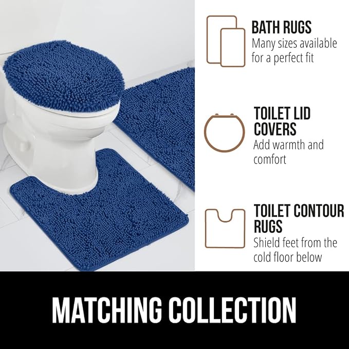 GORILLA GRIP Bath Rug Mat 44x26, Soft Absorbent Chenille, Quick Dry Microfiber - Image 8