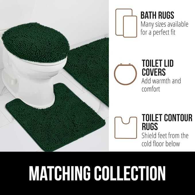 GORILLA GRIP Bath Rug Mat 60x24, Thick Soft Absorbent Chenille, Quick Dry - Image 8