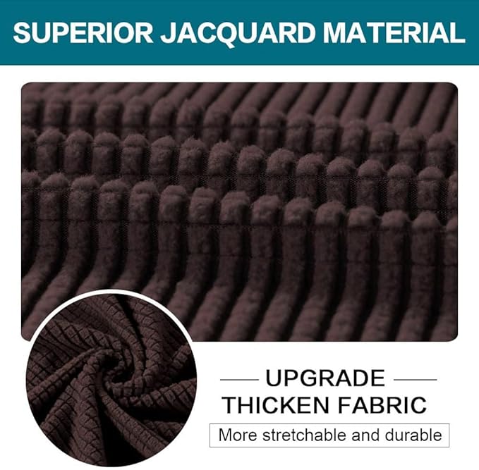 Turquoize 3 Piece Sofa Covers For 2 Cushion Couch Sofa Slipcover Soft Couch Cover For Dogs-Washable Sofa Furniture Covers With 2 Individual Cushion Covers, Feature Thick Fabric (2 Cushion Sofa, Brown)