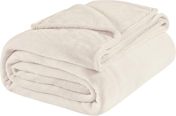 BEDELITE Fleece Blankets Queen Size Beige Throw Blankets for Bed, Luxury Plush Cozy Fuzzy Blanket 90x90 inches, Super Soft Warm Lightweight Throw Blanket All Seasons Suitable