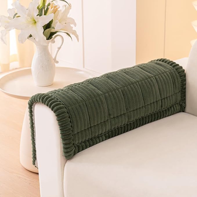 Couch Cover for Dogs Washable, Fuzzy Pet Couch Covers for 3 Cushion Sofa Pet Friendly, Non Slip Sofa Cover (Green, 27.6" x 27.6"/70 x 70cm 2 PCS)