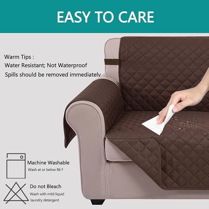 U-NICE HOME Futon Sofa Covers Reversible Sofa Slipcover Armless Cover Furniture Protector Couch Cover Water Resistant (Futon, Chocolate/Chocolate)