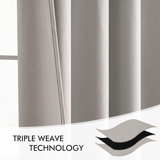 MIULEE Stone Back Tab Blackout Curtains 120 Inch Long 2 Panels Set for Bedroom, Rod Pocket/Pinch Pleated Extra Long Thermal Insulated Living Room Darkening Light Blocking 10FT Drapes