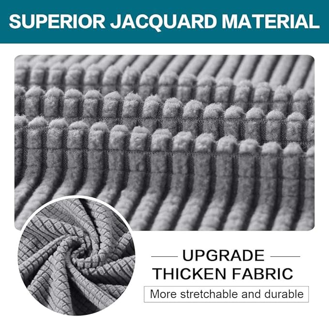 Turquoize 2 Piece Chair Covers Chair Slipcovers for Living Room Armchair Couch Cover Chair Sofa Cover with Individual Cushion Covers Furniture Cover for Chairs Feature Jacquard Fabric (Chair, Dove)