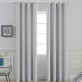 Yakamok Room Darkening Grommet Window Drapes Thermal Insulated Light Blocking Light Grey Blackout Curtains for Bedroom(52Wx96L,Light Gray,2 Panels)