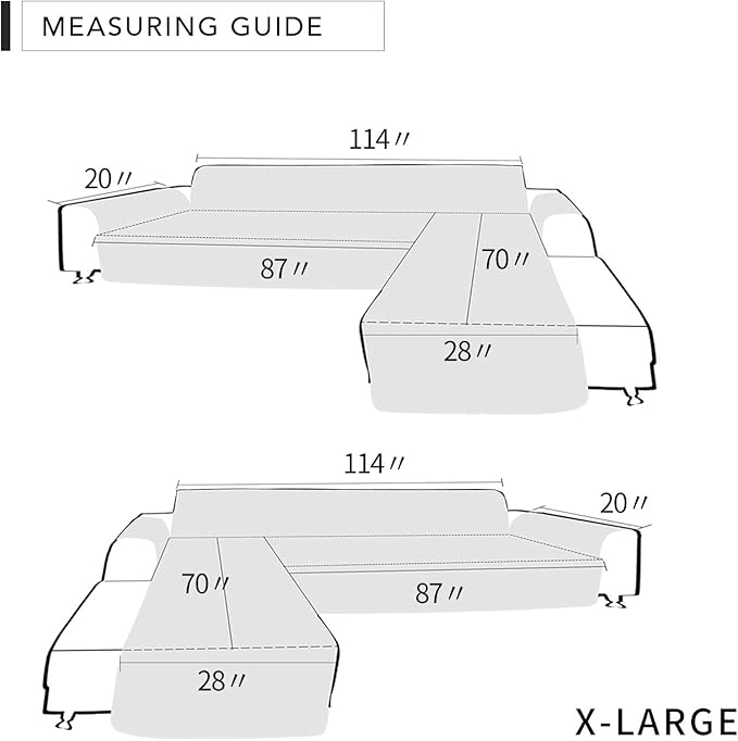 Easy-Going Sofa Slipcover L Shape Sofa Cover Sectional Couch Cover Furniture Protector Mat for Pets Dog Cat (X-Large, Beige/Beige)