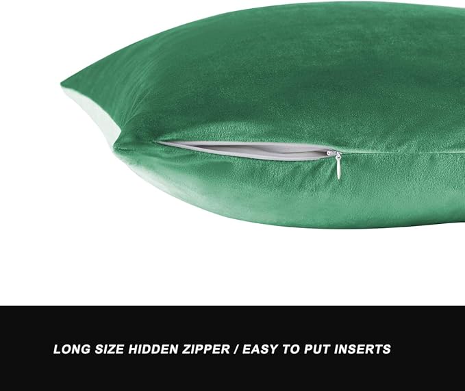 GIGIZAZA Decorative Throw Pillow Covers 16x16,Set of 2 Mint Turquoise Square Couch Pillow Covers,Velvet Sofa Boho Cushion Pillows