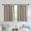 RYB HOME Short Blackout Curtains for Small Window, Sunmmer Heat Light Blocking Privacy Protection Curtains for Sunroom Laundry Room Stair Window, Width 52 by Length 36, Sand, Set of 2