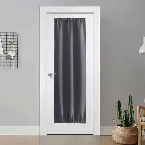 1 Panel Door Curtain Privacy Thermal Insulated – Grey, 25" W x 72" L