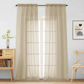 Taupe Sheer Curtains for Window 96 Inches Long 2 Panels Set, Soft Airy Light Filtering Voile Sheer Curtains for Living Room Bedroom, Dual Rod Pocket Elegant Window Drapes, 2x42Wx96L Inches
