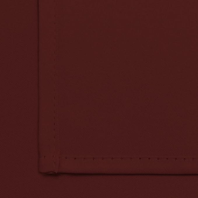Yakamok 36 Inch Blackout Curtains for Kitchen, Grommet Sunlight Block Energy Saving Window Drapes for Bedroom Bathroom, Burgundy Red, 52Wx36L, 2 Panels