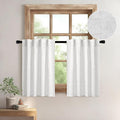 MIULEE White Curtains 36 Inch Length 2 Panels, Soft Thick Linen Textured Semi Sheer Light Filtering Kitchen Window Curtains Over Sink Small Tier for Bathroom Window Back Tab Rod Pocket