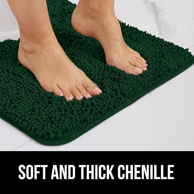 Bath Rugs, 60 x 24 Inch Chenille Bathmat Runner with Rubber Backing