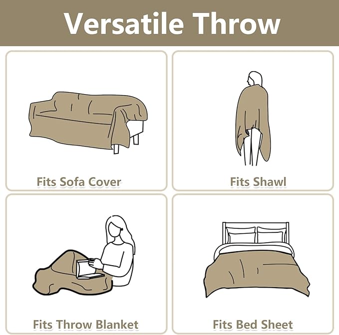 MYSKY HOME Oversized Armchair Couch Cover for 1 Cushion Couch, Washable Sofa Protector, Chair Couch Covers with Tassel Sofa Covers Sofa Throws Sofa Slipcovers Futon Cover for Pet, Kid, 71"X91", Camel