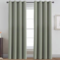 H.VERSAILTEX Sage Green Curtains/Drapes Blackout for Bedroom Room Darkening Thermal Curtains for Living Room Noise Reducing Sound Proof Solid Grommet Curtain (One Panel, Light Sage, 52" W x 102" L)