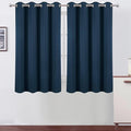 LEMOMO Blackout Curtains 66 x 54 Inch Long Navy Blue Curtains Set of 2 Panels Room Darkening Curtains for Bedroom and Living Room