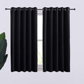 NICETOWN Bathroom Blackout Curtains and Drapes, Black Solid Thermal Insulated Grommet Blackout Drapery Panels for Window (2 Panels, 70 inches Wide by 54 inches Long, Black)