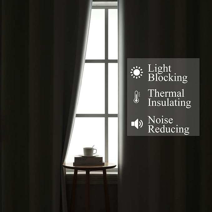 Estelar Textiler Sage and Greyish White Room Darkening Blackout Curtains 84 Inch Length 2 Panels Set for Living Room, Thermal Insulated Ombre Light Blocking Grommet Blackout Drapes for Bedroom,42Wx84L