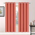 Yakamok Room Darkening Thermal Insulated with Grommet Blackout Curtains for Bedroom, 52Wx72L inch, Coral Orange, 2 Panels