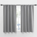 NICETOWN Window Curtains for Bedroom - Home Decoration Thermal Insulated Rod Pocket Blackout Blinds & Drapes for Small Windows (Silver Grey, 2 Panels, W42 x L45 -Inch)