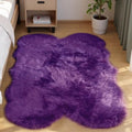 Goolela Purple Fluffy Sheepskin Rug 4x6 for Bedroom Bedside Fuzzy Furry Purple Faux Fur Shag Carpet Plush Sheepksin