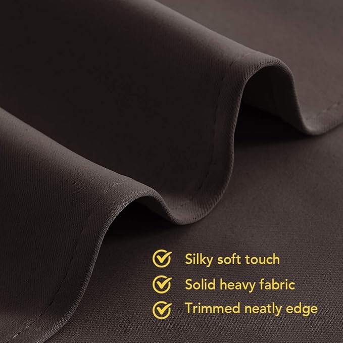 NICETOWN Room Darkening Draperies Curtains, Energy Smart Thermal Insulated Solid Grommet Curtains/Drapes Window Panels (2 Panels, 34-inch x 54-inch, Toffee Brown)