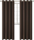 BGment Blackout Curtains for Bedroom - Grommet Thermal Insulated Room Darkening Curtains for Living Room, Set of 2 Panels (52 x 95 Inch, Brown)