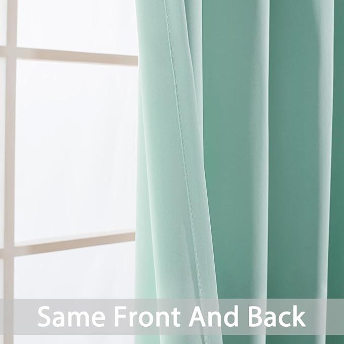 Yakamok Wide Thermal Blackout Patio Door Curtain Panel,Aqua Grommet Sliding Door Insulated Curtains, Extra Wide Curtains for Sliding Glass Door,Aqua, W52 x L96, 1 Panel