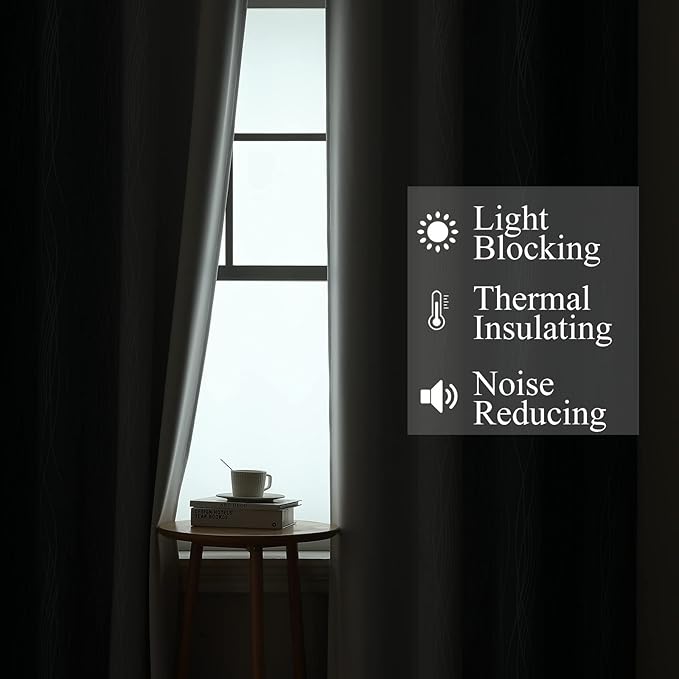 Estelar Textiler Navy Blue and Grayish White Blackout Curtains for Bedroom 72 Inches Long, Thermal Insulated Ombre Blackout Drapes, Room Darkening Energy Saving Drapes for Living Room,52Wx72L,2 Panels