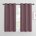 NICETOWN Dry Rose Room Darkening Curtains for Kitchen, Set of 2, 42 inches Wide by 48 inches Long, Window Treatment Thermal Insulated Solid Grommet Room Darkening Curtains/Drapes for Bedroom