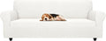 ZNSAYOTX Stretch Oversized Couch Cover Universal Sofa Covers for Living Room Dogs Pet Furniture Protector Spandex Extra Large Sofa Slipcovers with Anti Slip Foam Sticks (White, XL Sofa)