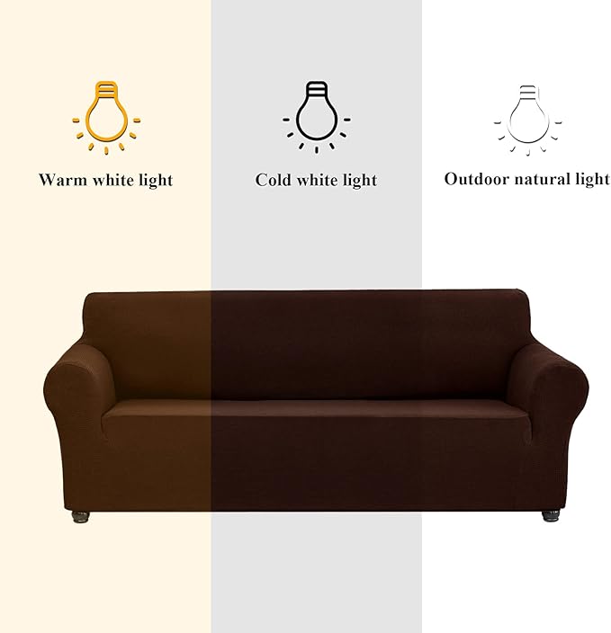 Joccun Stretch Chair Couch Cover,1-Piece Sofa Slipcover Spandex Fabric Sofa Covers with Elastic Bottom,Washable Furniture Protector for Dogs,Cats,Kids(Armchair,Chocolate)