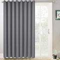 Yakamok Blackout Patio Curtains 100x84 Inches for Sliding Door Extral Wide Blackout Curtain Panels Thermal Insulated Room Divider - Grommet Top, 7' Tall by 8.3' Wide - Grey