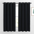 NICETOWN Blackout Curtains 63 inch Length 2 Panels Burg - Easy Care Solid Thermal Curtains Grommet Blackout Window Treatments for Bedroom/Kids Room (W52 x L63, Black)
