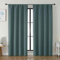 Simplebrand Ava Dark Green Blackout Curtains for Bedroom 84 Inch Length 2 Panels Set, Solid Thermal Insulated Privacy Living Room Window Treatment Curtains Blackout Drapes, W50 x L84 Inch, Dark Green