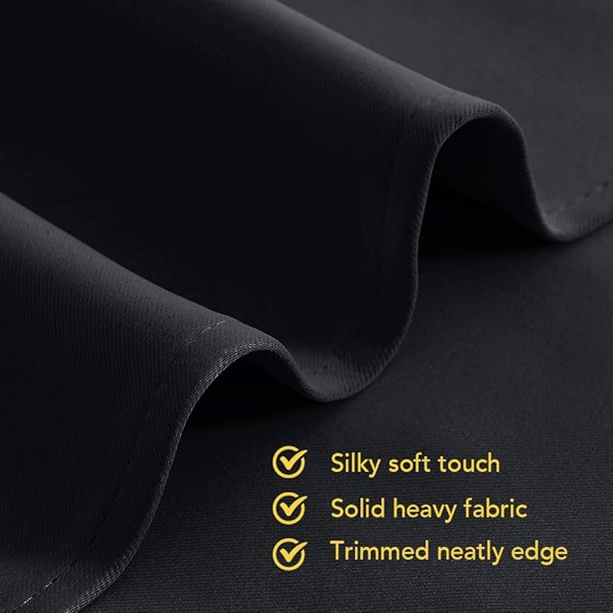 NICETOWN Blackout Draperies Window Curtain Panels, Autumn/Winter Thermal Insulated Solid Grommet Blackout Curtains/Drapes for Cafe (Set of 2, 60 inches by 84 inches, Black)