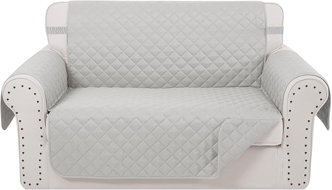 Reversible Loveseat Sofa Covers Couch Cover Furniture Protector(Loveseat,Light Grey/Light Grey)