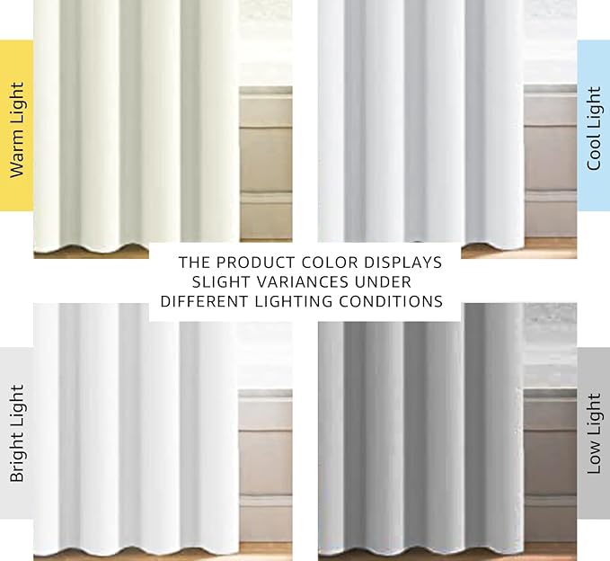 H.VERSAILTEX White Curtains for Living Room Pure White Curtain 96 inches Long Thermal Insulated Window Treatment Panel/Drape for Bedroom, White, One Panel, Grommet Top, 52" W x 102" L
