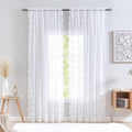YJ YANJUN Vintage Lace Curtains 120 Inches Long-Victorian Floral Pattern White Sheer Curtain Panels for High Ceiling to Floor Large Windows, Light Filtering, 10 Foot Drapes Privacy W52xL120 10 FT